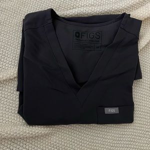 Figs Catarina One-Pocket Scrub Top - Charcoal -